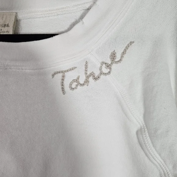 I.S.M.B.S. Essential White Sweatshirt Hand Embroidered Tahoe Size M/L - Picture 4 of 14